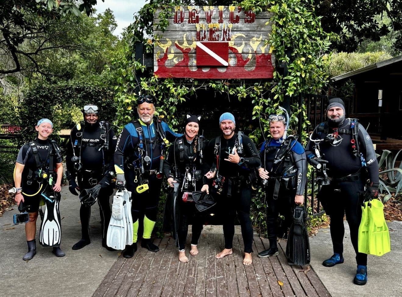 The group before the walk down