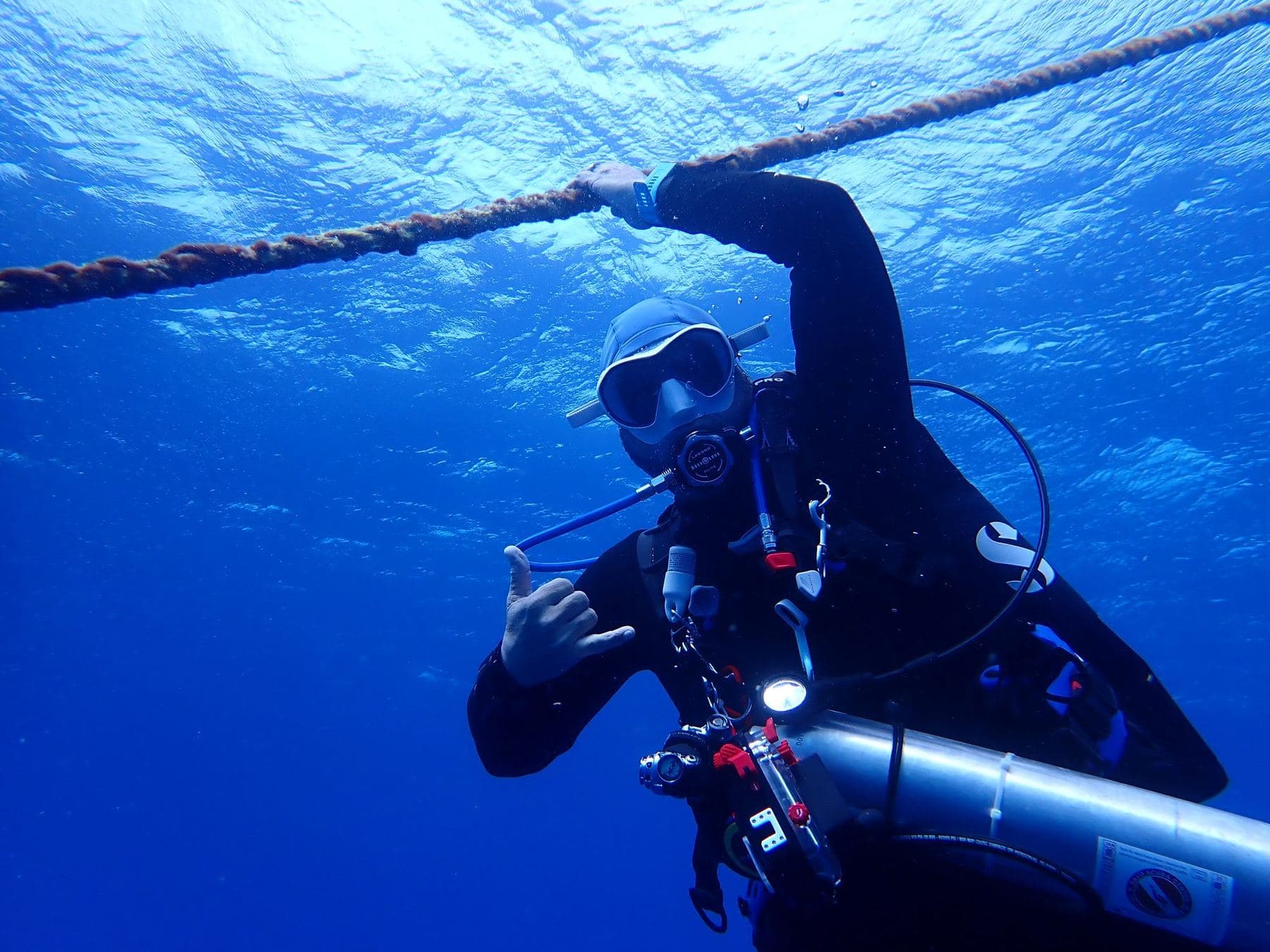 Holding the line at the surface before the drop