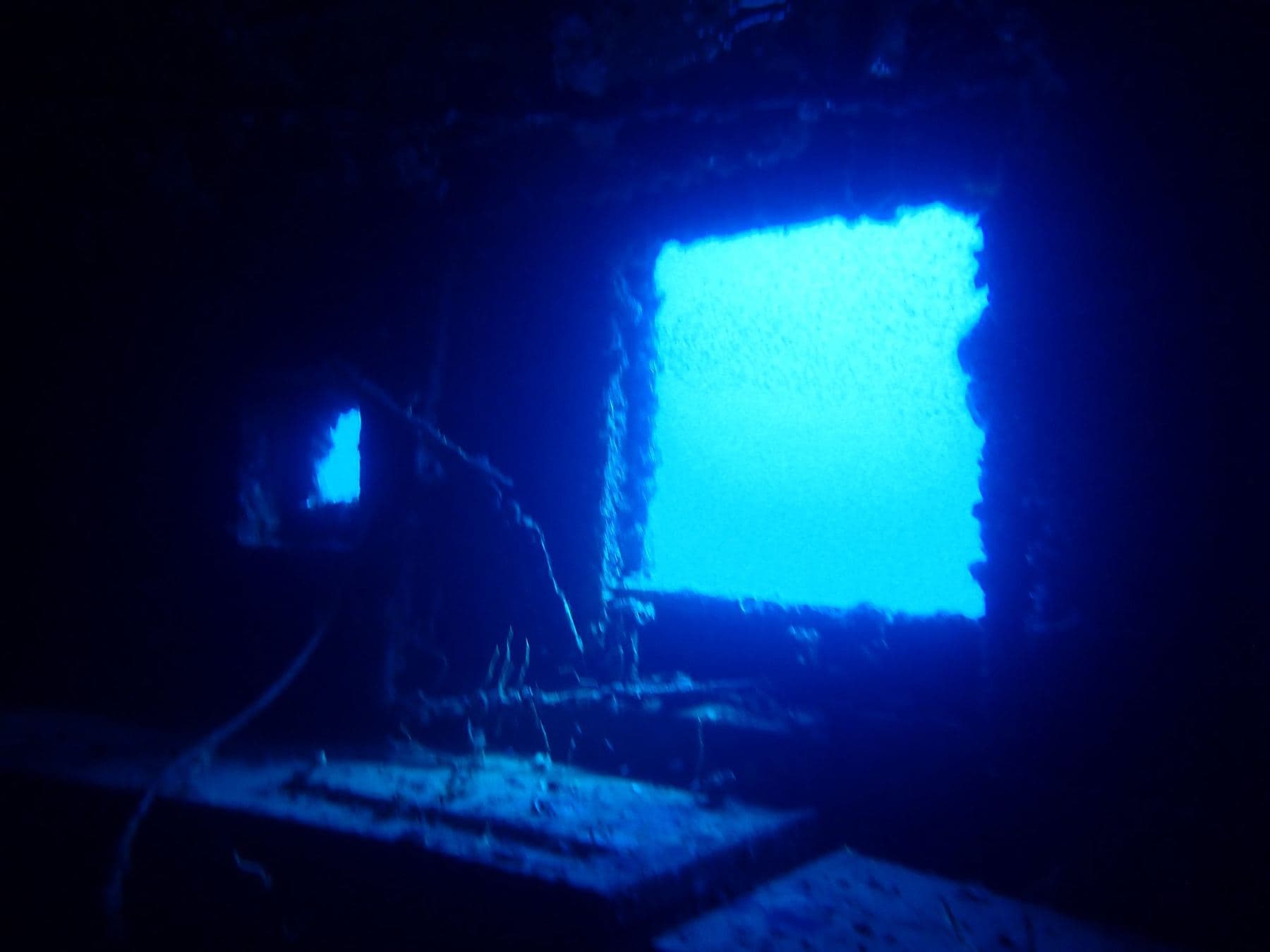 Light through an open hatch